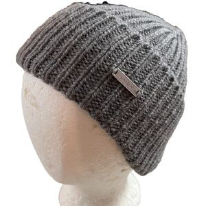 Satila Hat Beanie Toque Solid Gray Rib 100% Wool Sweden Poland One Size NWOT NEW